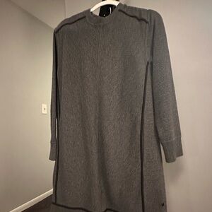 Lululemon grey ribbed long sleeve dress with pockets size 12